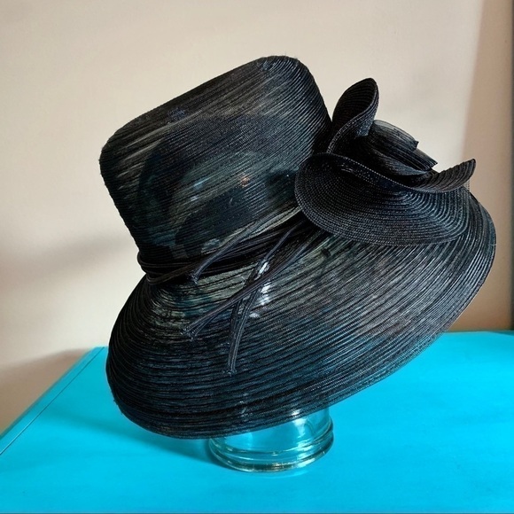 Gabriel Amar for Frank Olive Black Mesh Fancy Hat - Picture 4 of 6